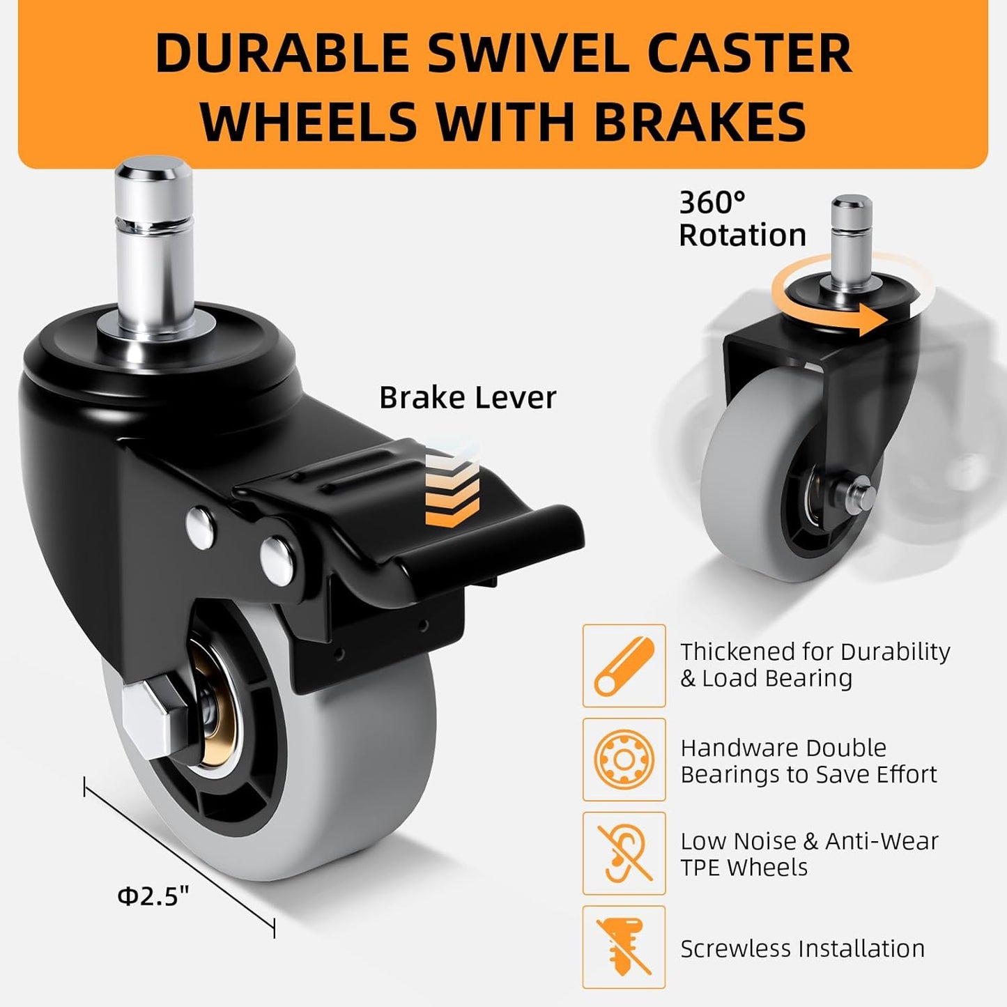 Heavy Duty Folding Hand Trucks with 6 Wheels & 2 Elastic Ropes
