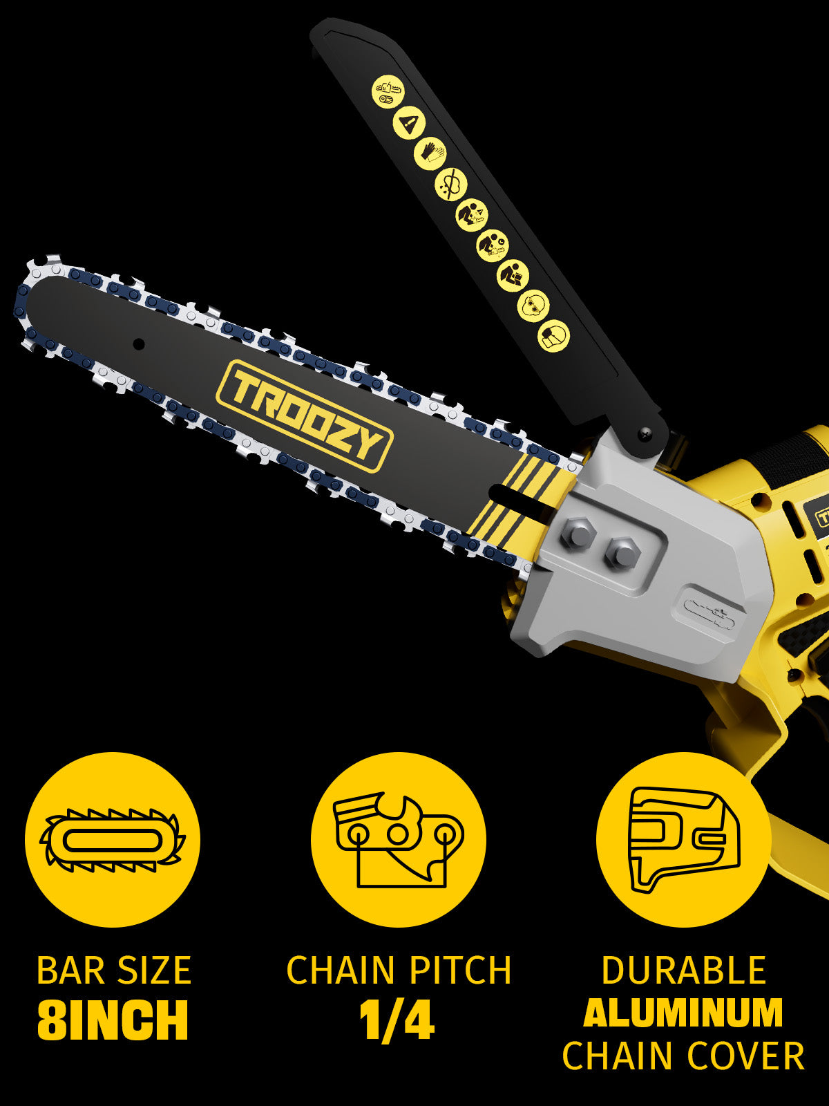 8-INCH Cordless Pole Saw with 21V 4.0Ah Battery Powered