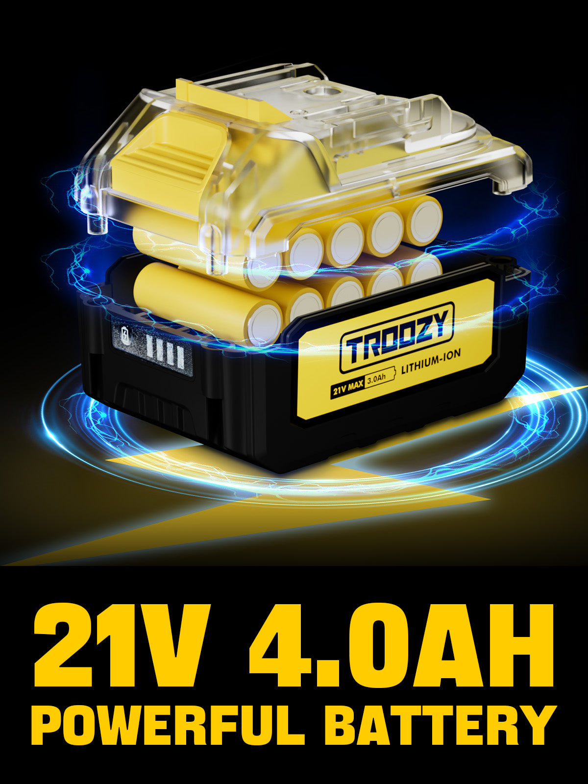 8-INCH Cordless Pole Saw with 21V 4.0Ah Battery Powered