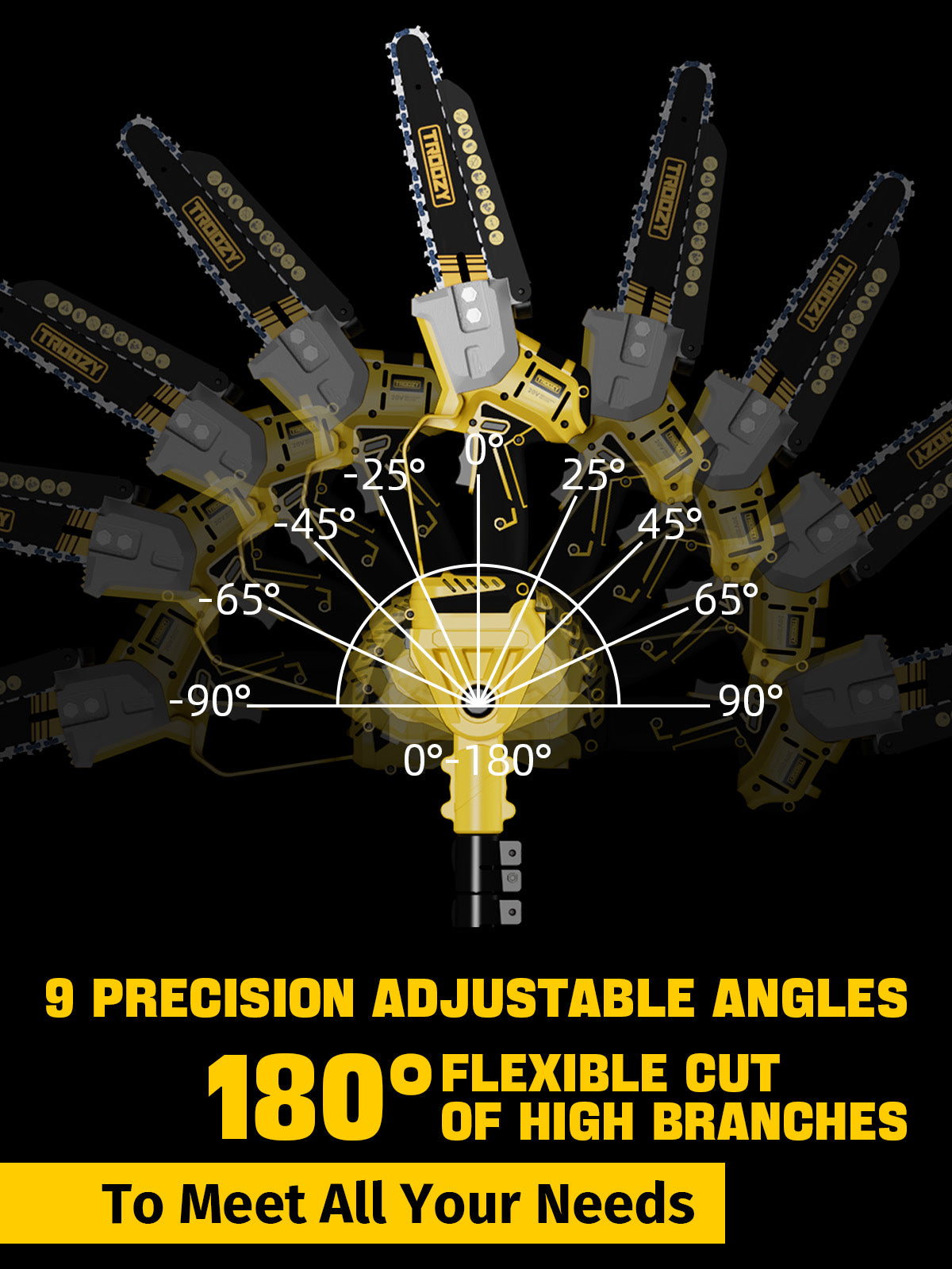 8-INCH Cordless Pole Saw with 21V 4.0Ah Battery Powered