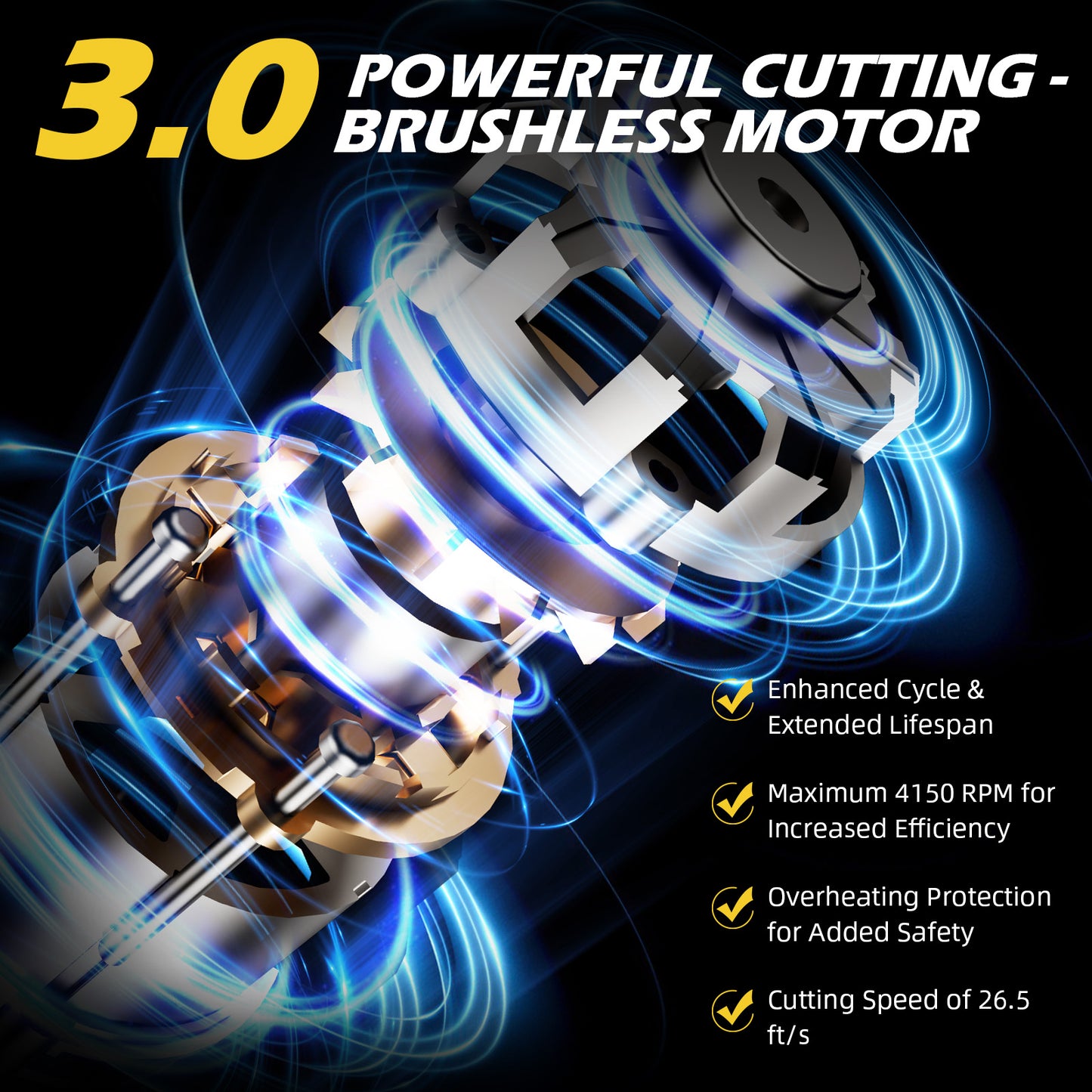 6-inch Cordless Chainsaw with 21V 3.0Ah Battery Powered