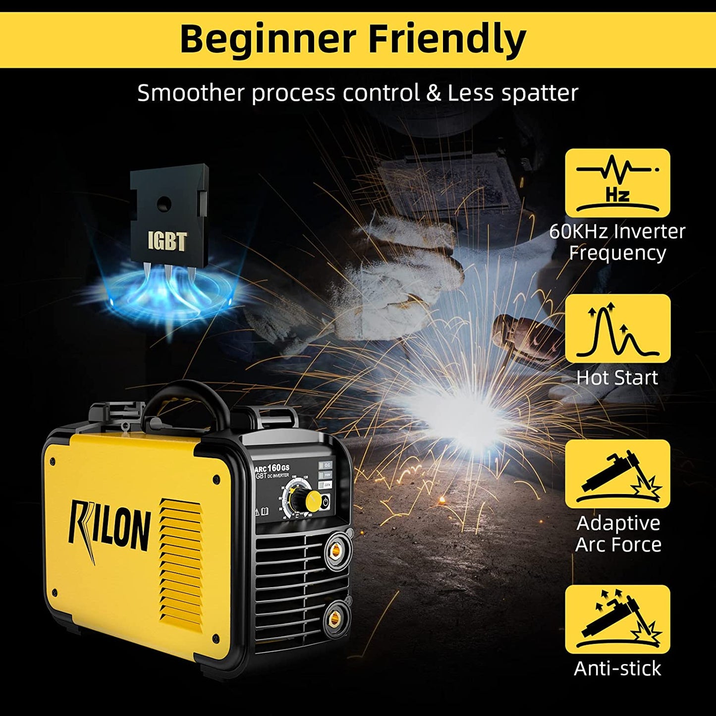 Troozy × Rilon Stick Welder 110V/220V, Arc Welding Machine 160A