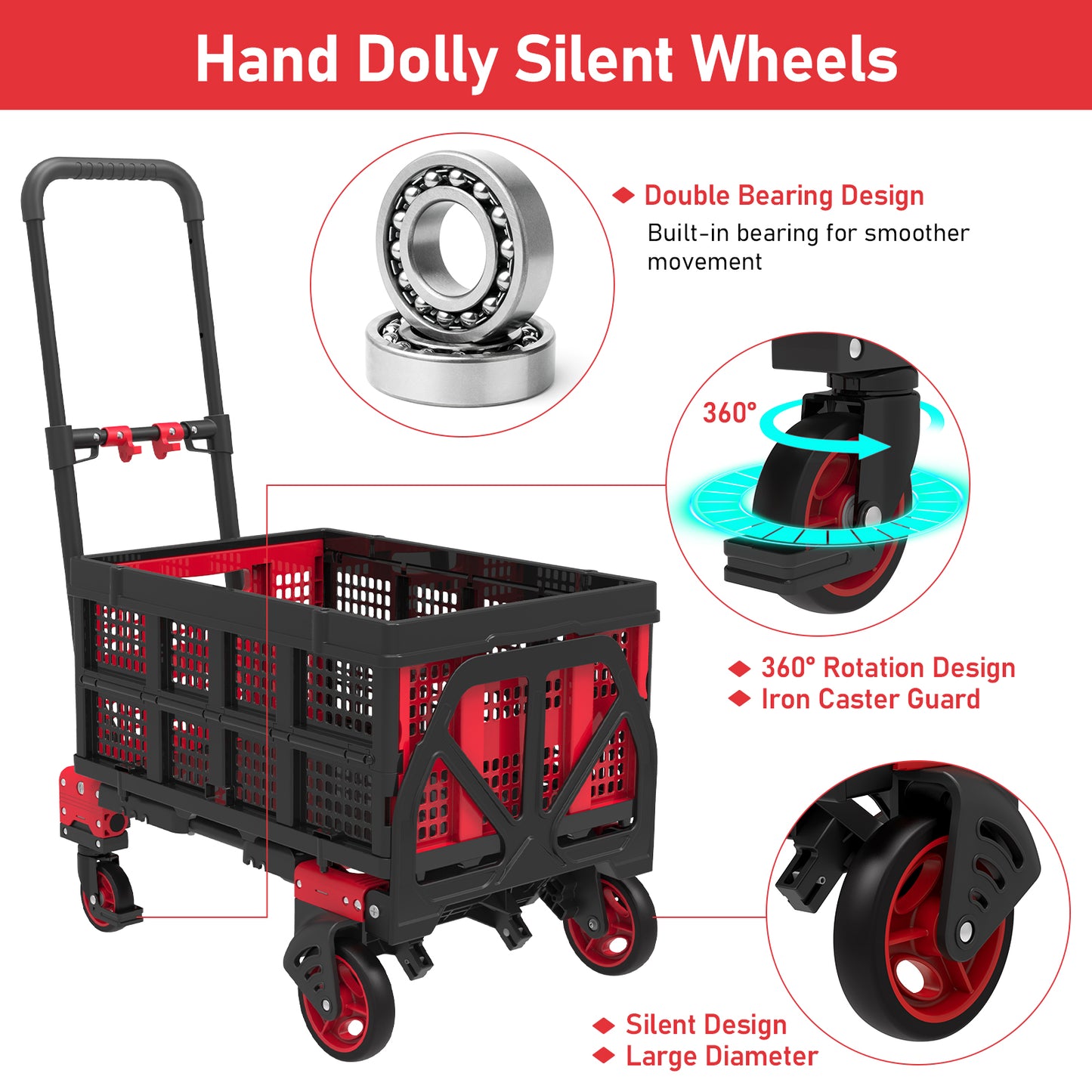 Hand Truck Dolly with Foldable Basket