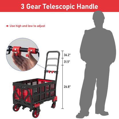 Hand Truck Dolly with Foldable Basket