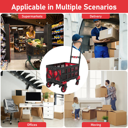 Hand Truck Dolly with Foldable Basket