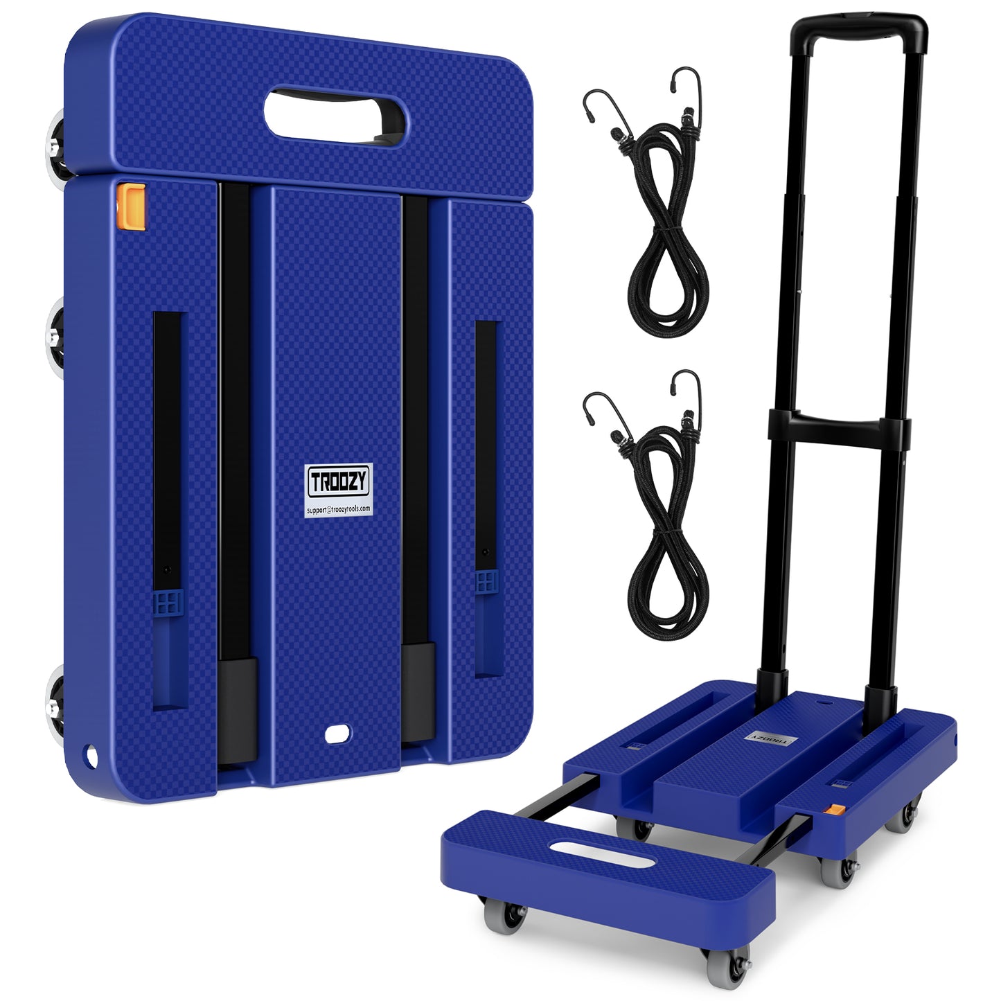 Folding Hand Truck, 500 LB Heavy Duty Luggage Cart (Blue)