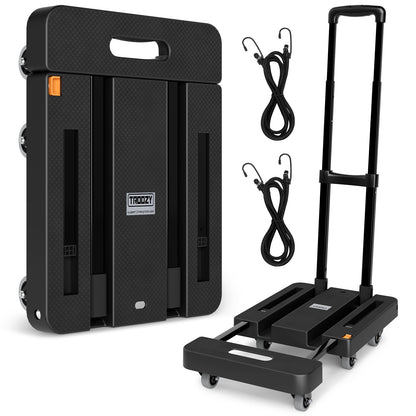 Folding Hand Truck, 500 LB Heavy Duty Luggage Cart (Black)