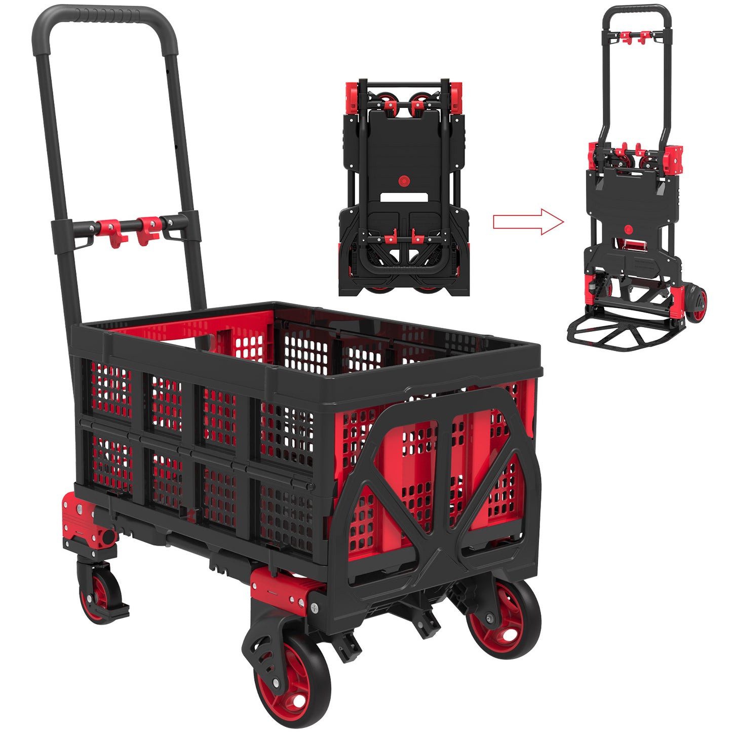 Hand Truck Dolly with Foldable Basket