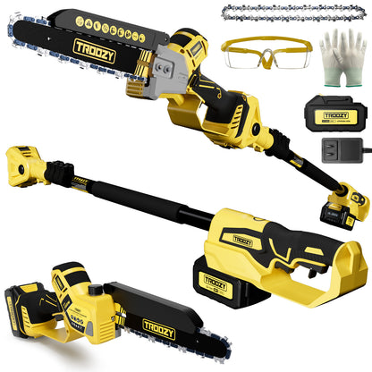 8-INCH Cordless Pole Saw with 21V 4.0Ah Battery Powered